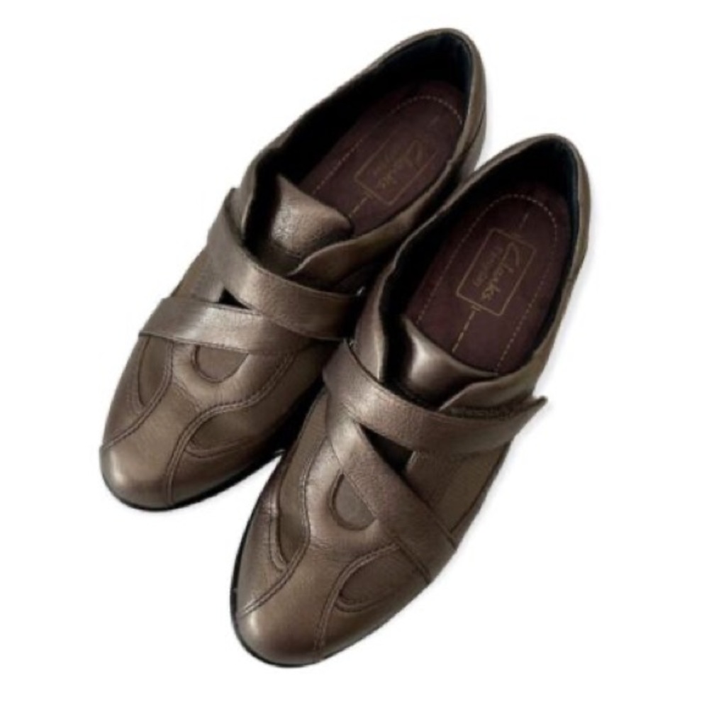 Women's Clarks Showstopper Casual Loafers Shoes Size 8M Leather Upper